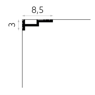 Cornisa decorativa pentru iluminat indirect cu LED