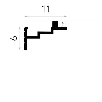 Cornisa decorativa pentru iluminat indirect cu LED
