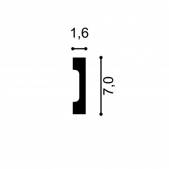 Plinta MD359B, 200 X 7 X 1.6 cm, Neagra, Mardom Decor