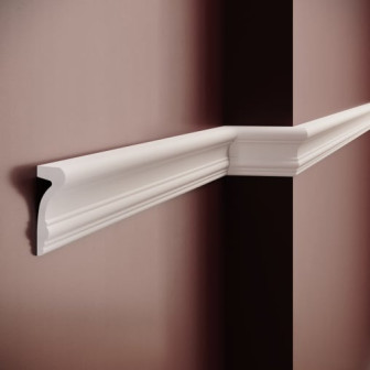 Brau decorativ din poliuretan alb montat pe perete