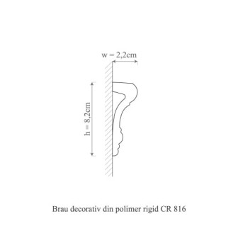 Brau decorativ din poliuretan alb montat pe perete