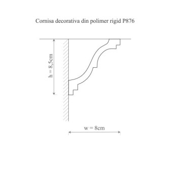Cornișă decorativă din poliuretan montată la tavan