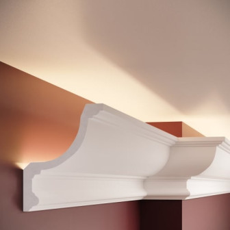 Cornișă decorativă din poliuretan P901 montată