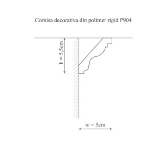 Cornișă decorativă din poliuretan, montată pe tavan