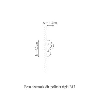 Brau decorativ din polimer rigid, montat pe perete