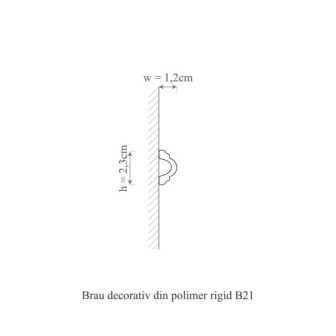 Brau decorativ din polimer rigid aplicat pe perete