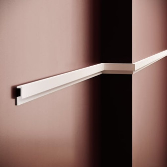 Brau decorativ din polimer rigid, alb, montat pe perete