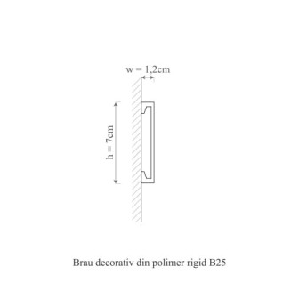Brau decorativ din polimer rigid B25 aplicat pe perete