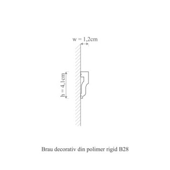 Brau decorativ din polimer rigid, montat pe perete