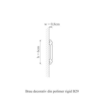 Brau decorativ din polimer rigid montat pe un perete