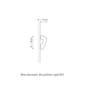 Brau decorativ din polimer rigid montat pe perete