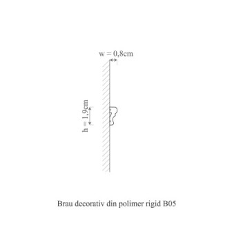 Brau decorativ din polimer rigid B5 aplicat pe perete