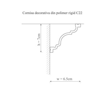 Cornișă decorativă din polimer rigid C22