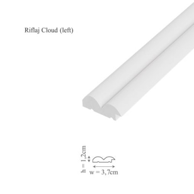 Profil stânga pentru panoul decorativ Cloud - 3.7x1.2x250 cm, Manavi