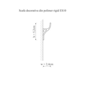 Scafa decorativa din polimer rigid ES10, Dimensiuni: 200 X 5.2 X 2.4 cm, Manavi