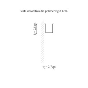 Scafa decorativă din polimer rigid pentru iluminat indirect cu LED