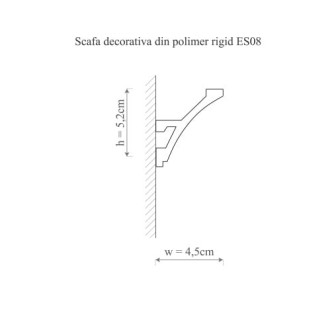 Scafă decorativă din polimer rigid pentru iluminat indirect LED