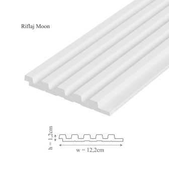 Panou decorativ 3D riflat, model Moon