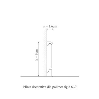 Plintă decorativă albă din polimer rigid