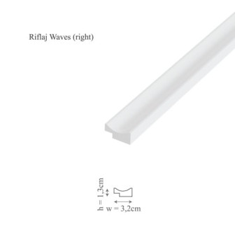 Profil dreapta pentru panoul decorativ Waves - 3.2x1.3x250 cm