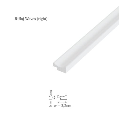 Profil dreapta pentru panoul decorativ Waves - 3.2x1.3x250 cm, Manavi