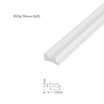 Profil stânga pentru panoul decorativ Waves - 3.8x1.3x250 cm, Manavi