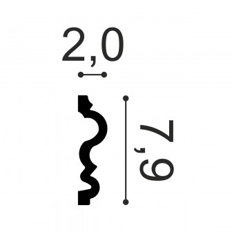 Brauri decorative Manavi MNV-B12-7.9x2x200, material: Polimer rigid