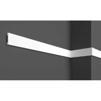 Brau decorativ alb din polimer rigid pentru perete