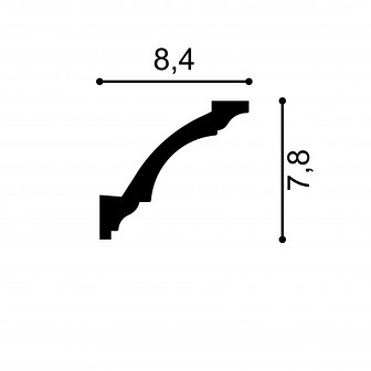 Cornișe tavan Manavi MNV-C15-8x8x200, material: polimer rigid