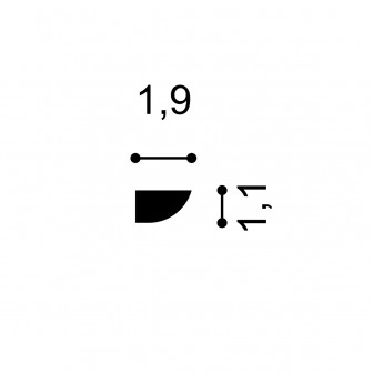 Cornișe tavan Manavi MNV-C1-1.1x1.9x200, material: polimer rigid