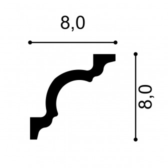 Cornișe tavan Manavi MNV-C8-8x8x200, material: polimer rigid
