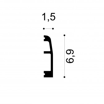 Plinte decorative Manavi MNV-S2-6.9x1.5x200, material: Polimer Rigid