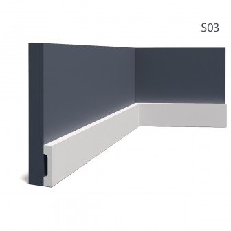 Plinte decorative Manavi MNV-S3-7x1.6x200, material: Polimer Rigid