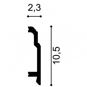 Plinte decorative Manavi MNV-S10-10.5x2.3x200, material: Polimer rigid