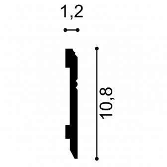 Plinte decorative Manavi MNV-S11-10.8x1.1x200, material: Polimer rigid