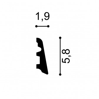 Plinte decorative Manavi MNV-S16-5.8x1.8x200, material: Polimer Rigid
