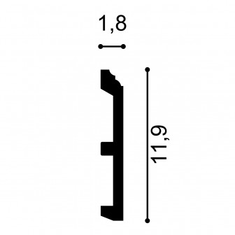 Plinte decorative Manavi MNV-S20-11.9x1.8x200, material: Polimer rigid