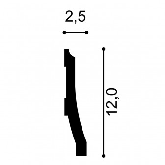 Plinte decorative Manavi MNV-S21-12x2.5x200, material: Polimer rigid