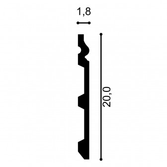 Plinte decorative Manavi MNV-S27-20x1.8x200, material: Polimer rigid