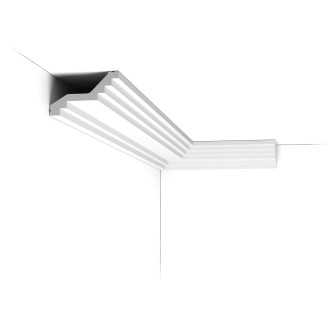 Cornișă decorativă tavan albă, profilată