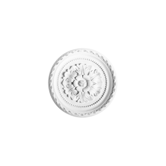 Rozetă decorativă albă cu design floral