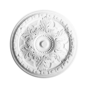 Rozetă decorativă albă cu model floral, diametru 71 cm