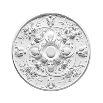 Rozeta decorativă albă cu design floral