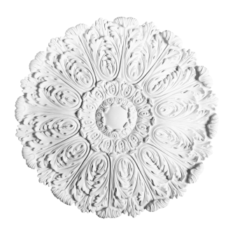 Rozetă decorativă albă cu design floral