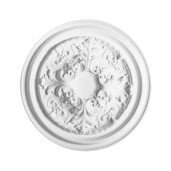 Rozetă decorativă albă cu design floral