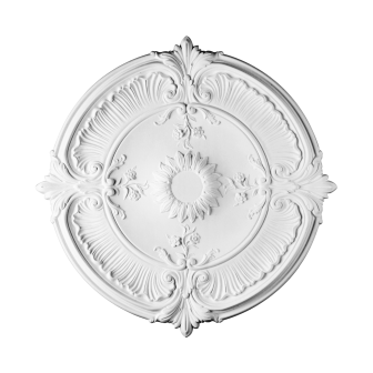 Rozeta decorativă albă cu design floral