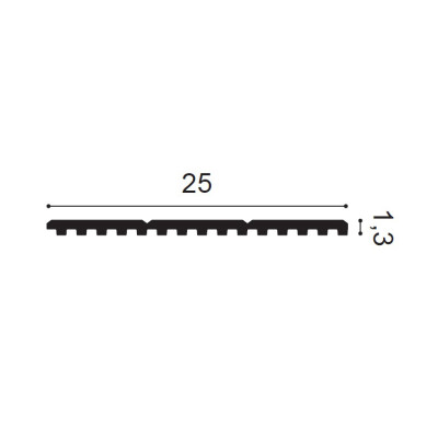 Panou decorativ riflat alb, 260 x 25 x 1.3 cm