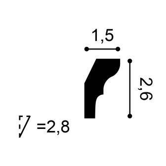 Cornișă decorativă tavan albă, model CX111