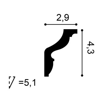 Cornișă decorativă albă aplicată pe tavan