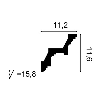 Cornisa decorativa alba pentru tavan cu design clasic